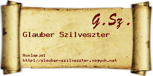 Glauber Szilveszter névjegykártya