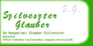 szilveszter glauber business card